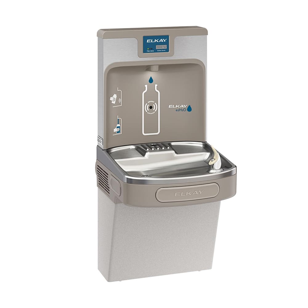 Elkay LZS8WSLK Wall Mount Drinking Fountain w/ Bottle Filler - Refrigerated, Filtered
