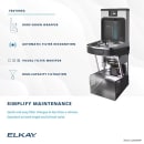 Elkay LZSTL8WSLP Wall Mount Bi Level Drinking Fountain w/ Bottle Filler - Filtered, Refrigerated, Light Gray thumbnail 5