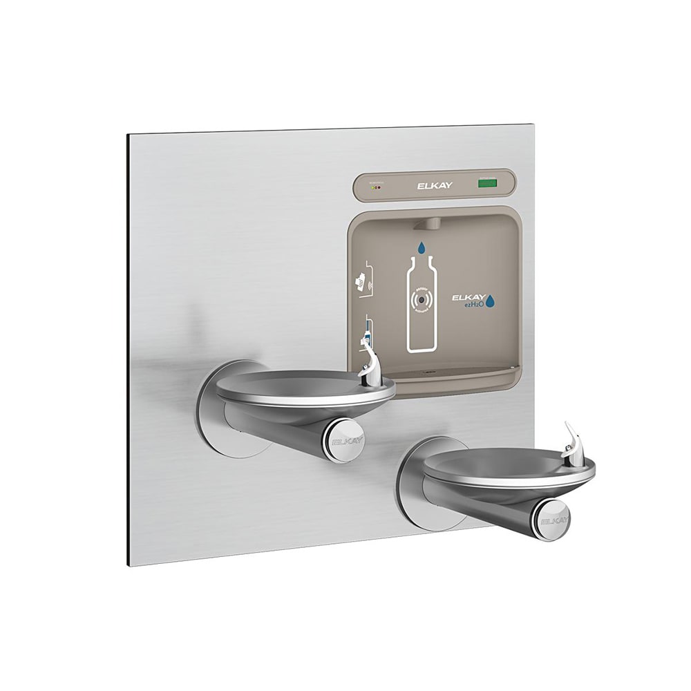 Elkay LZWS-EDFPBM117K Wall Mount Bi Level Drinking Fountains w/ Bottle Filler - Non Refrigerated, Filtered
