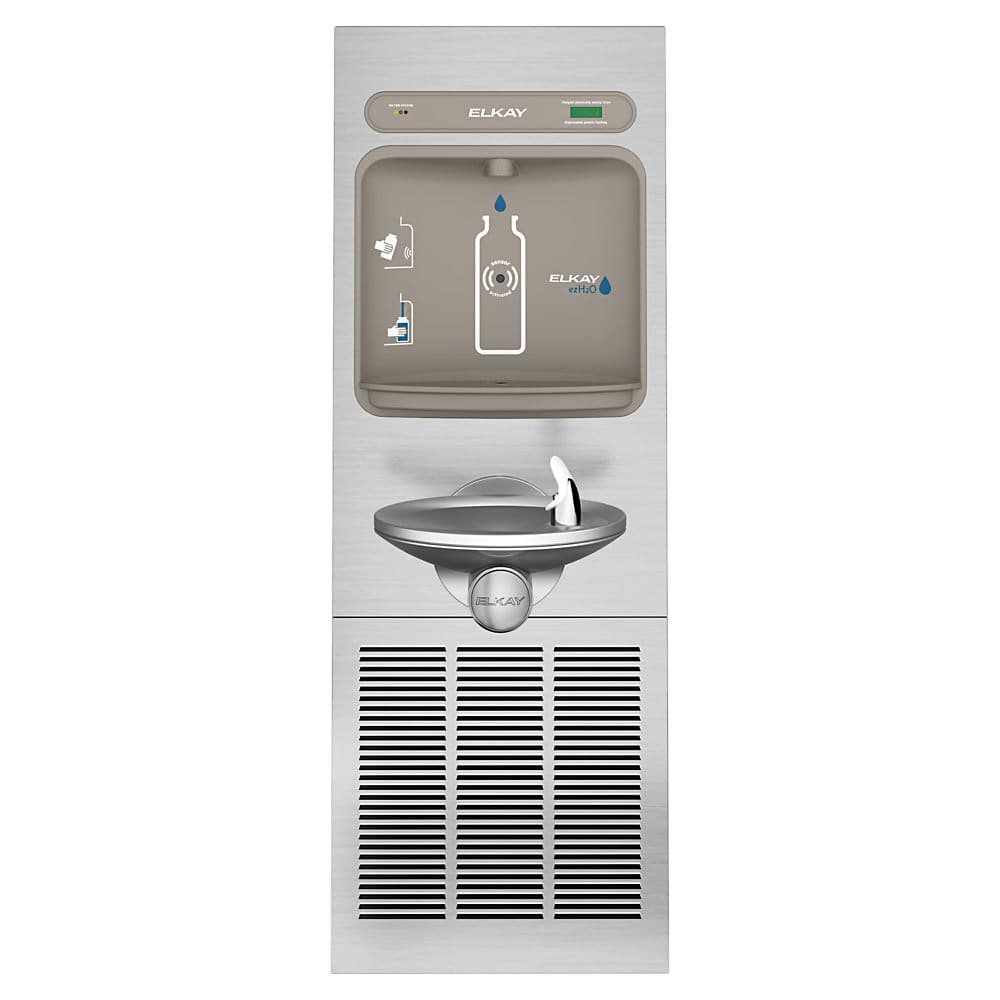 Elkay LZWS-LRPBM8K ezH2O® Wall Mount Drinking Fountain w/ Bottle Filler - Filtered, Refrigerated, Stainless