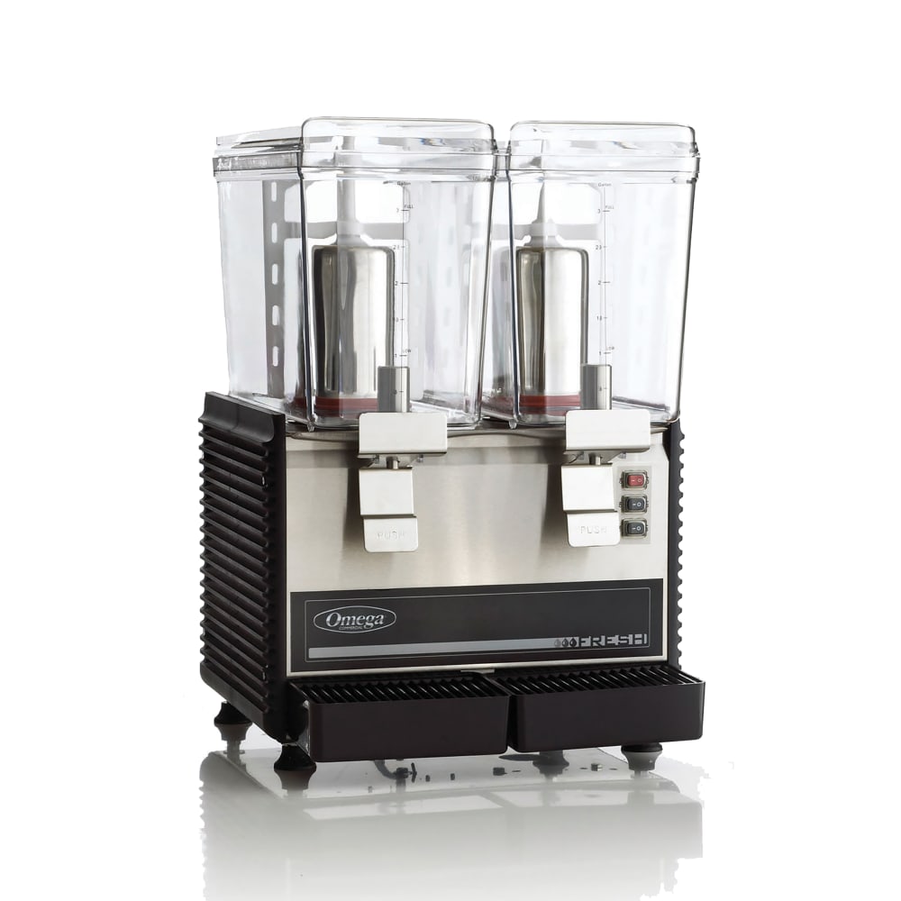 Omega Refrigerated Drink Dispenser w/ (2) 3 gal Bowls, Pre Mix, 110v (OSD20)