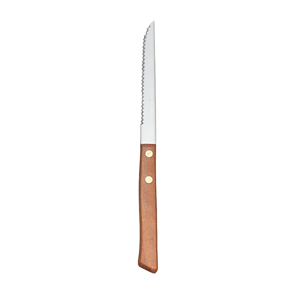 Libbey 200 1482 8" Economy Steak Knife w/ Wood Handle