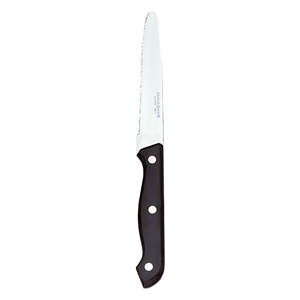 Libbey 201 2642 8 7/8" Steak Knife w/ Black Bakelite Handle & Pointed Tip