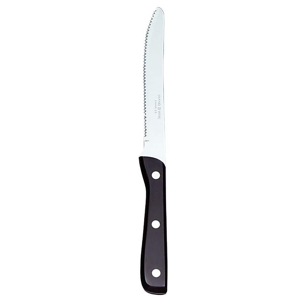 Libbey 201 2682 9 1/4" Steak Knife w/ Black Bakelite Handle & Round Tip