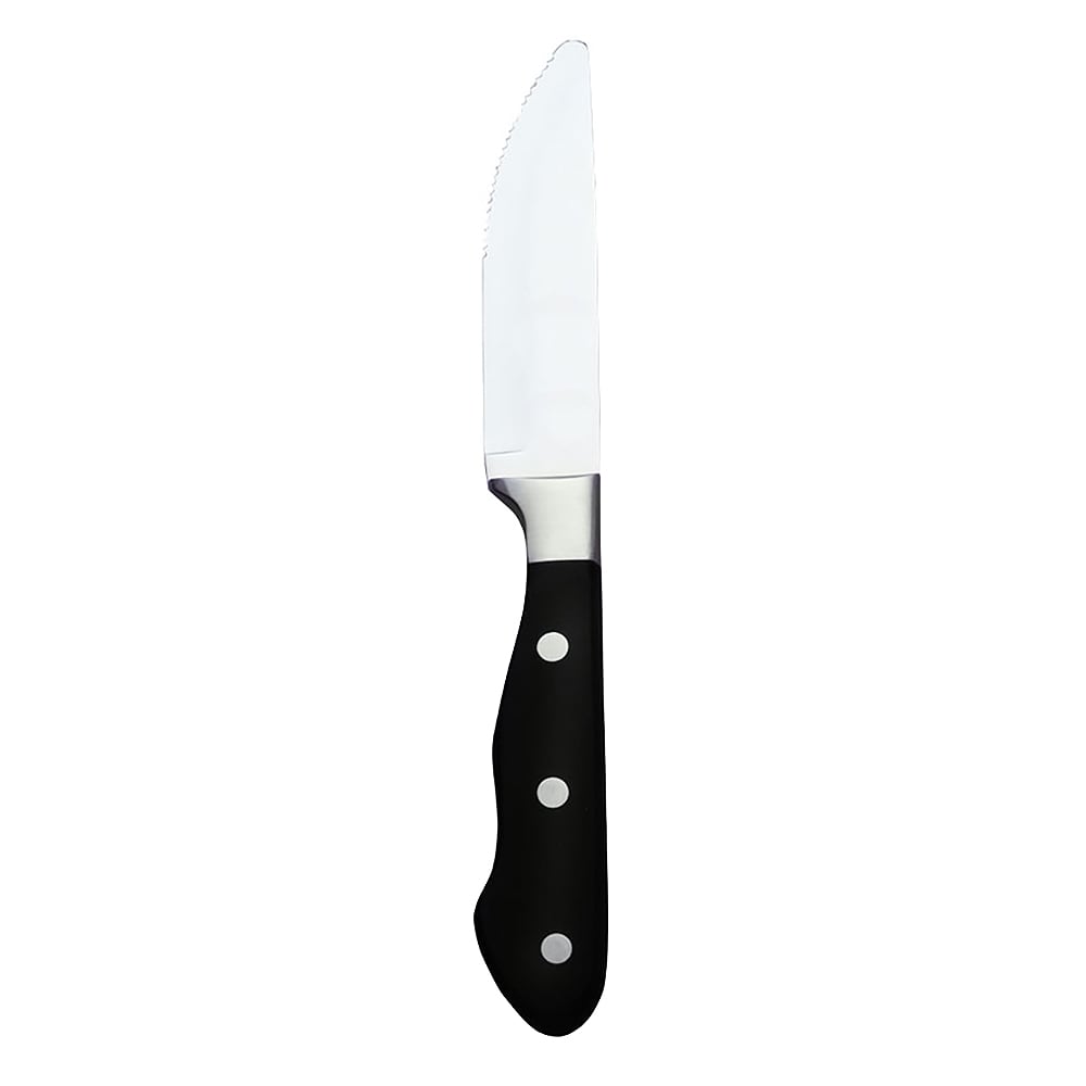 Libbey 201 2694 9 5/8" Steak Knife w/ Metal Tang & Plastic Handle, Black, Deluxe Chop House