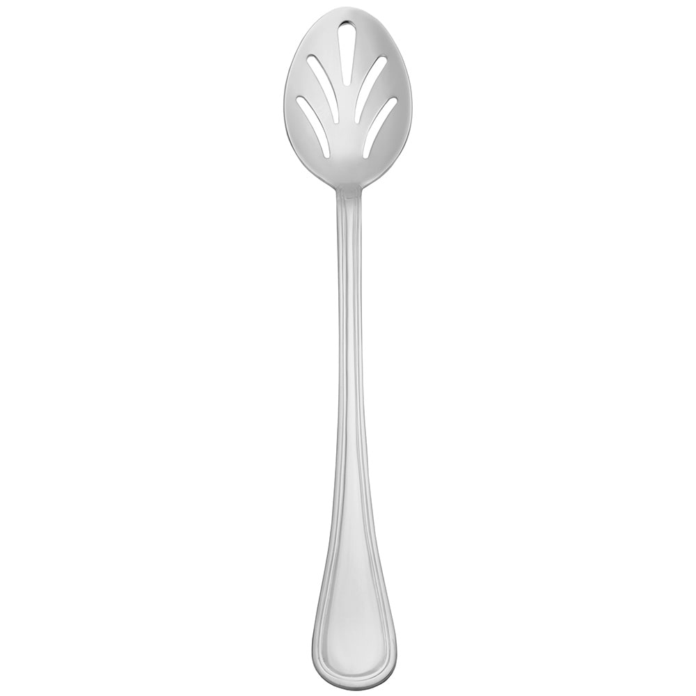 Libbey 492 126 13 1/8" Louvre Slotted Serving Spoon - 18/8 Stainless