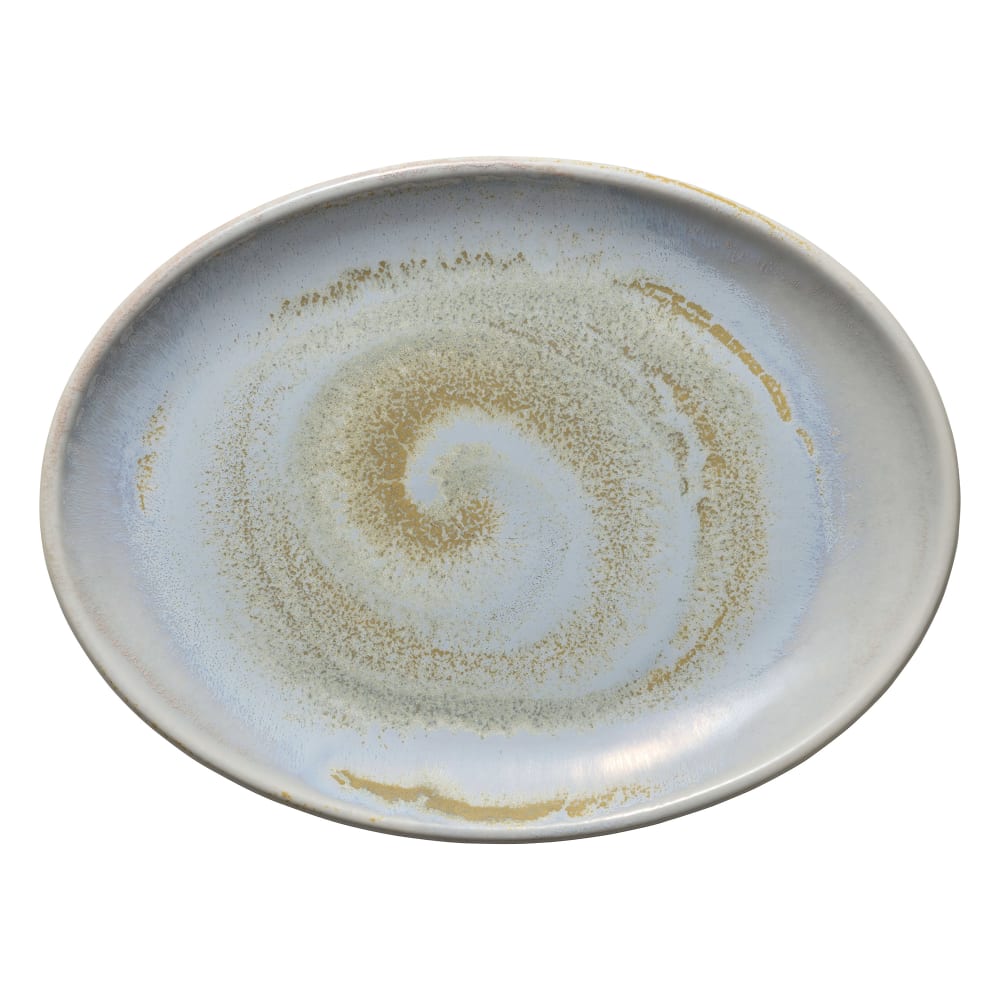 Libbey 801222541000100 10" x 7 1/2" Oval Perfect Match Coupe Platter - Porcelain, Breeze