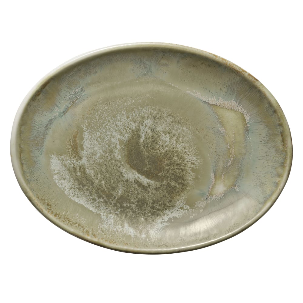 Libbey 801222541000104 10" x 7 1/2" Oval Perfect Match Coupe Platter - Porcelain, Thyme