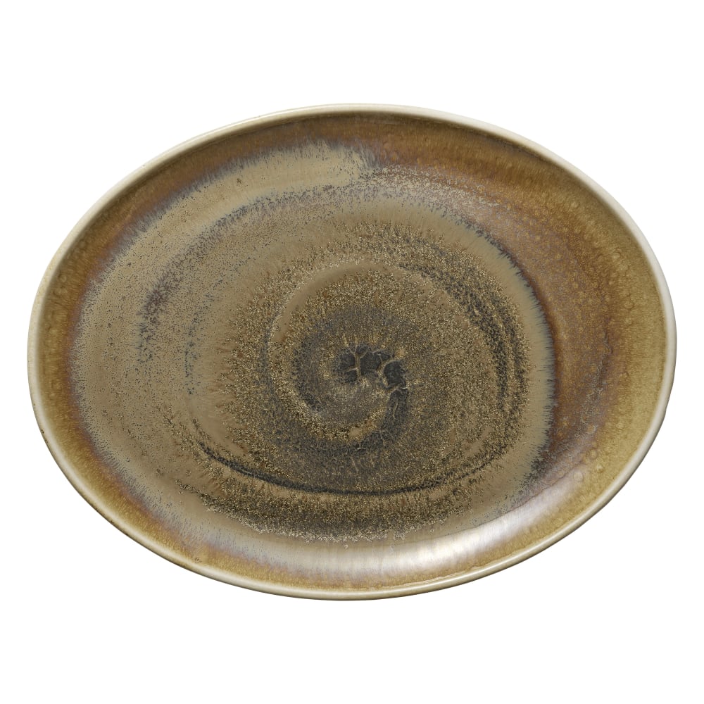 Libbey 801223141000102 12 1/8" x 9 3/8" Oval Perfect Match Coupe Platter - Porcelain, Cumin