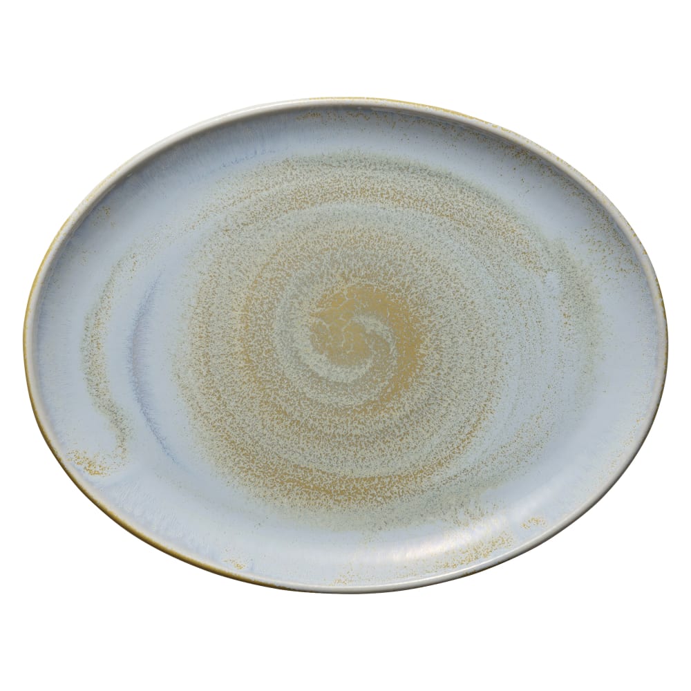 Libbey 801223641000100 14 1/4" x 11" Oval Perfect Match Platter - Porcelain, Breeze
