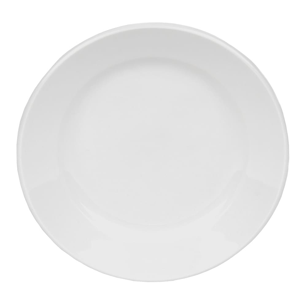 Libbey 840-410R-23 6 1/4" Round Plate - Wide Rim, Rolled Edge, Bright White, Porcelana