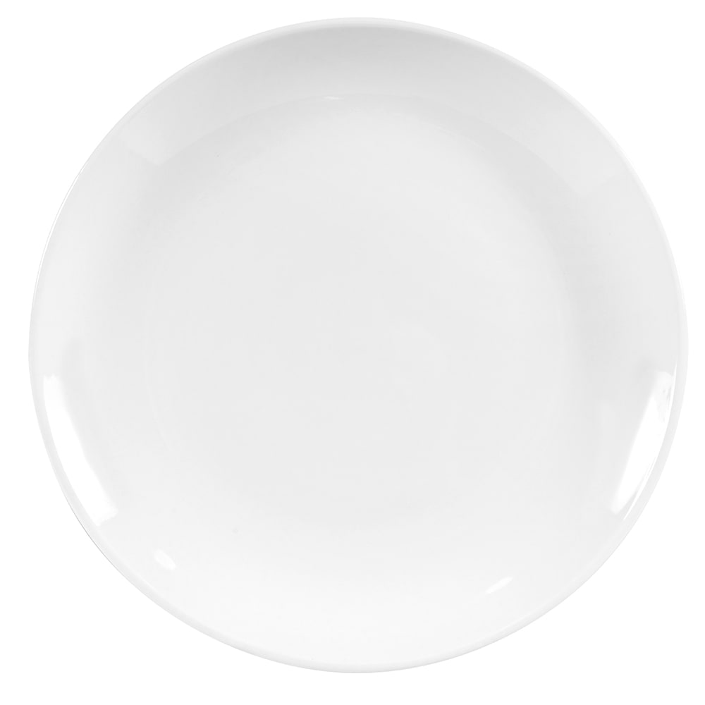 Libbey 840-425C 9" Round Porcelain Plate, Coupe, Bright White, Porcelana