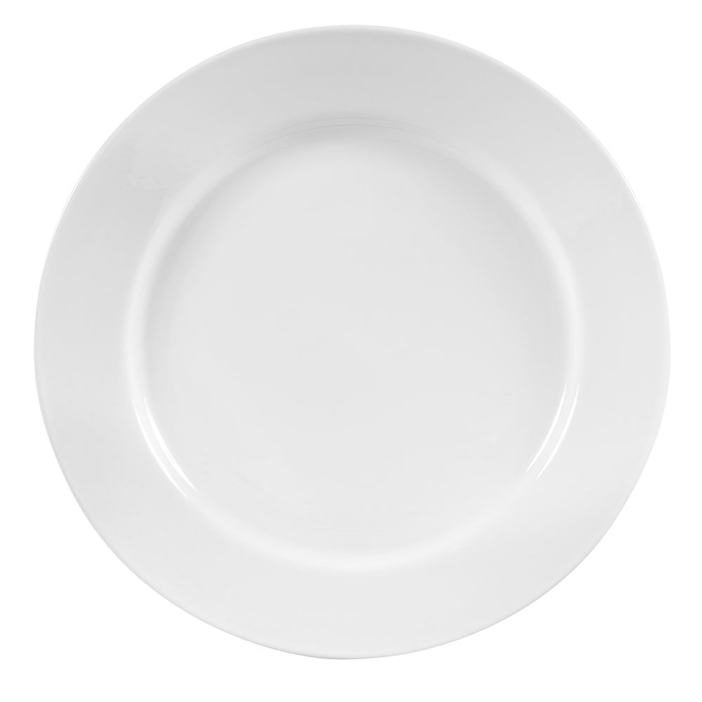Libbey 840-440R-11 11" Round Plate - Wide Rim, Rolled Edge, Porcelain, Bright White, Porcelana
