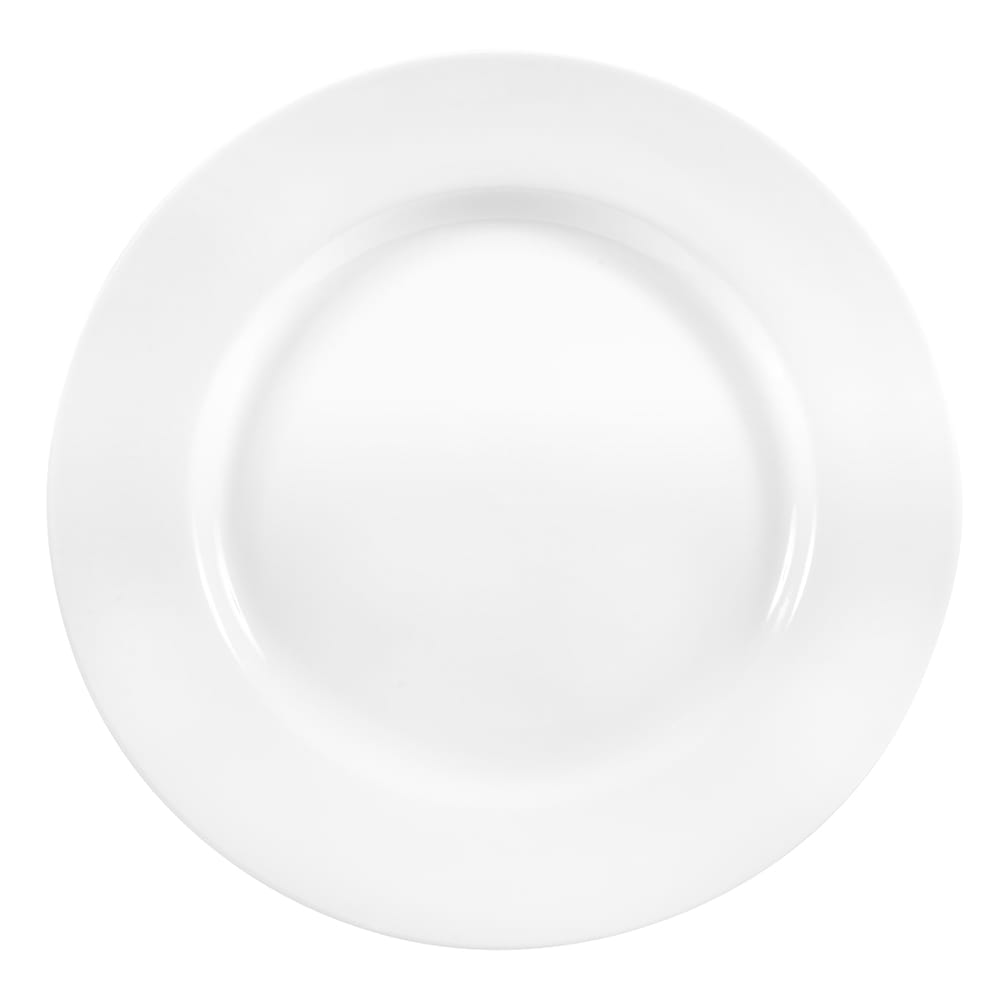 Libbey 840-445R-12 12" Round Plate - Wide Rim, Rolled Edge, Porcelain, Bright White, Porcelana