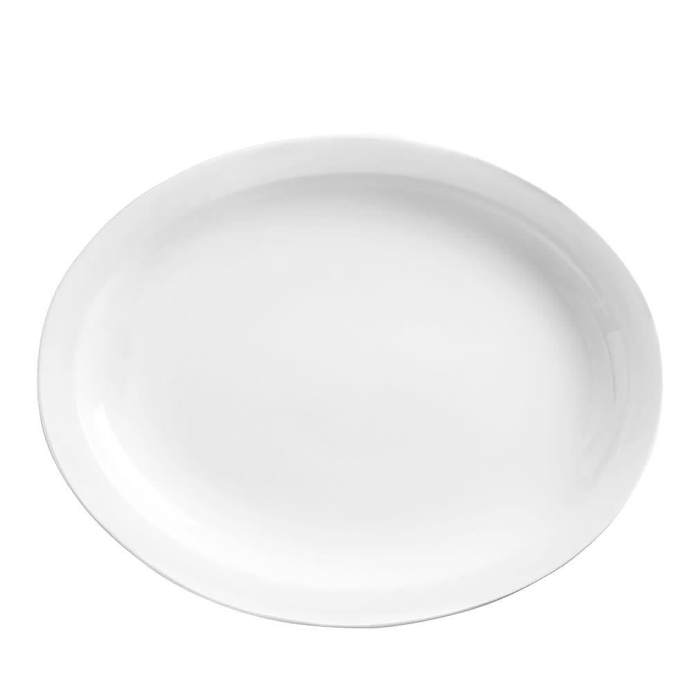 Libbey 840-520N-17 11 1/2" x 9" Oval Porcelana Platter - Porcelain, Bright White