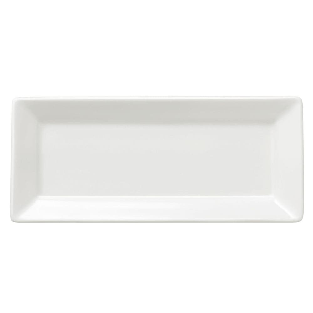 Libbey 840-901-146 14 1/3" x 6 1/3" Rectangular Porcelana Platter - Porcelain, Bright White