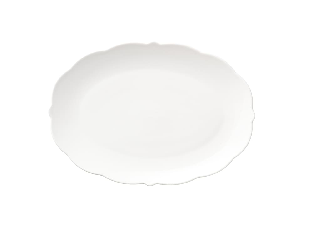 Libbey 977709139 13 3/4" x 9 1/2" Oval Astor Footed Platter - Porcelain, White