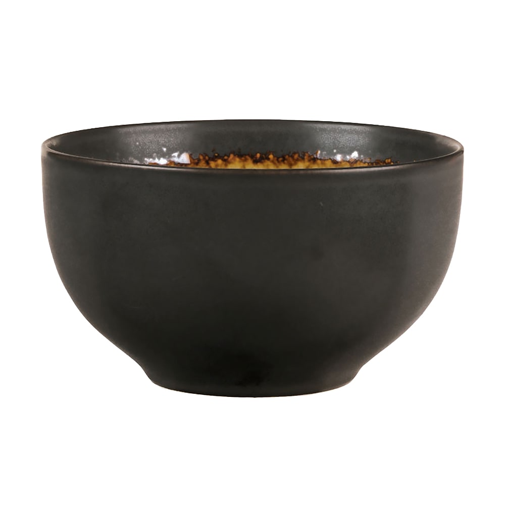 Libbey BF-3 17 oz Round Hakone Bowl, Turqouise w/ Dark Brown Rim, Ceramic