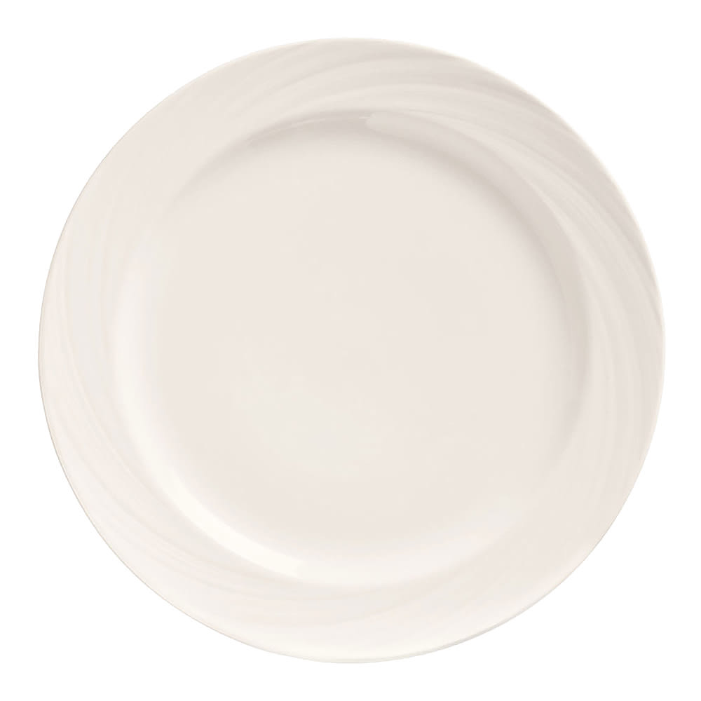 Libbey BO-1113 6 1/4" Round Basics Orbis Plate - Medium Rim, Porcelain, Bright White