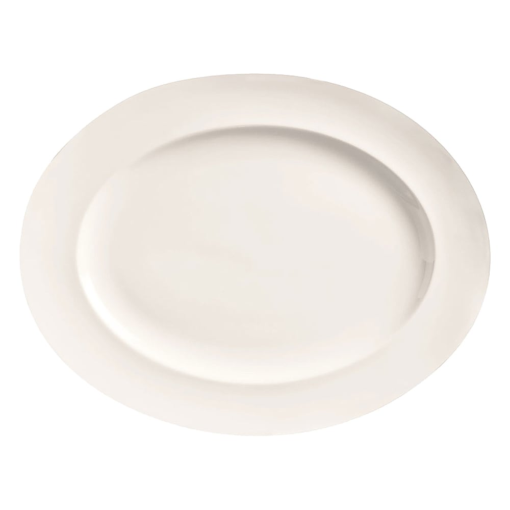 Libbey BW-1122 13 1/4 x 10 1/4" Oval Porcelain Platter, Basics Collection