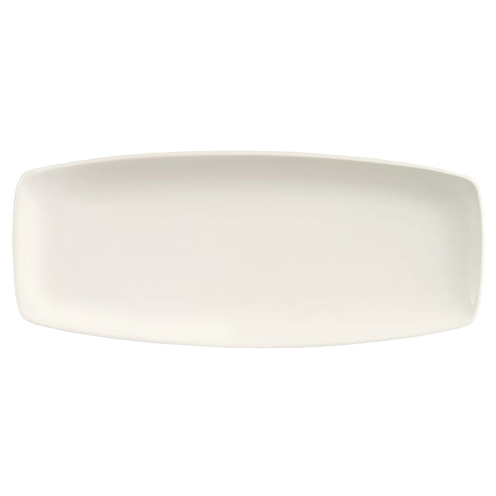 Libbey BW-1449 14" x 6" Oblong Basics Tray - Porcelain, Bright White