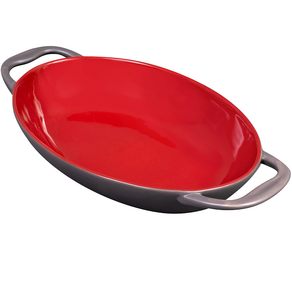 Libbey CBC-004 32 oz Coos Bay Oval Tray w/ Handles - Ceramic, Chili