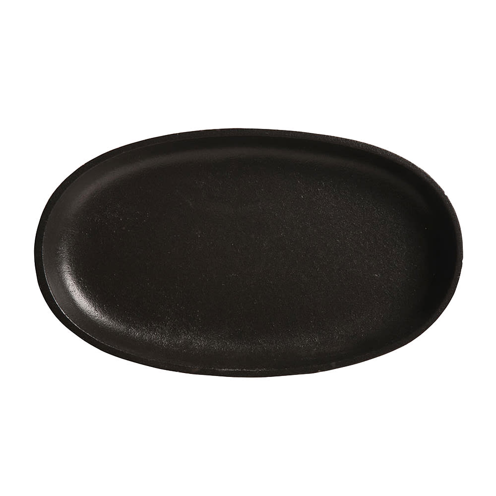 Libbey CIS-18 5 1/2" Oval Cast Iron Tray, Black