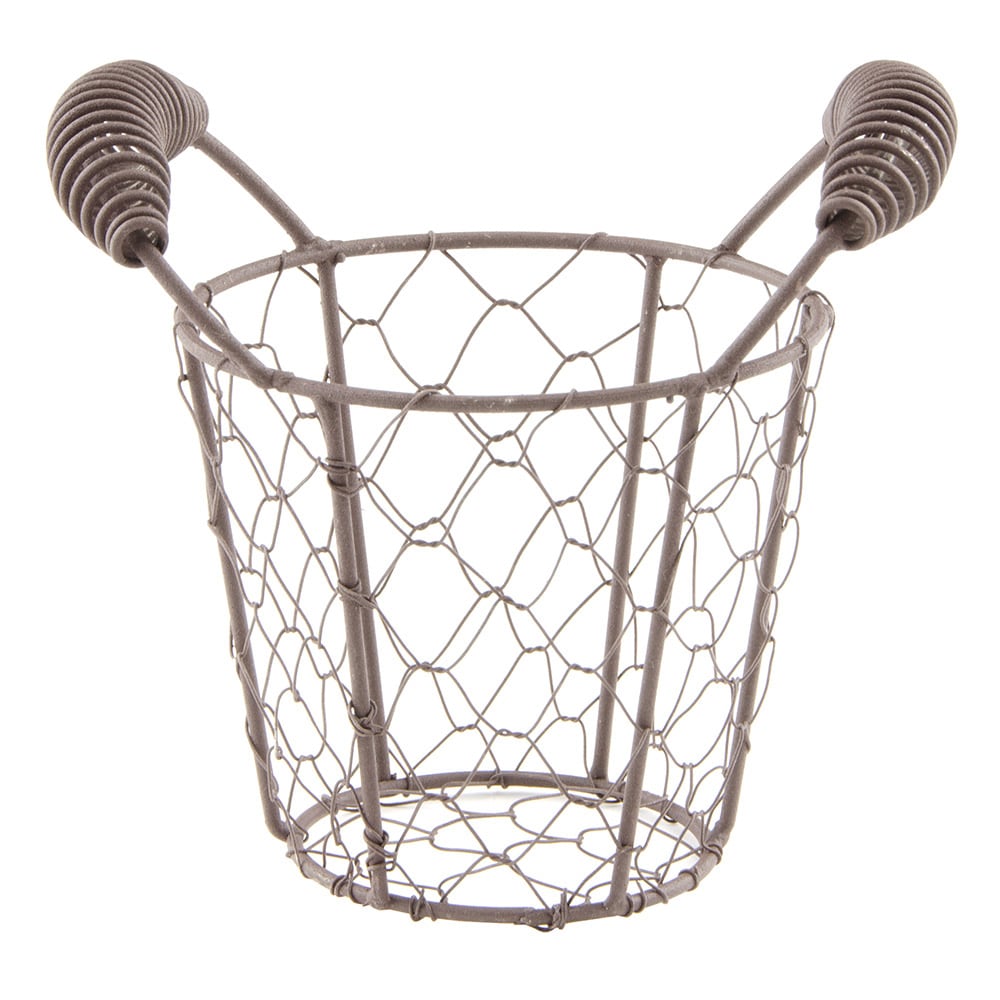 Libbey CWB-10 4 3/8" Round Wire Basket/Pail - Brown
