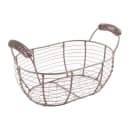 Libbey CWB-15 Oval Wire Bread Basket with Handles - 11 1/2x6 1/4" Brown thumbnail 2