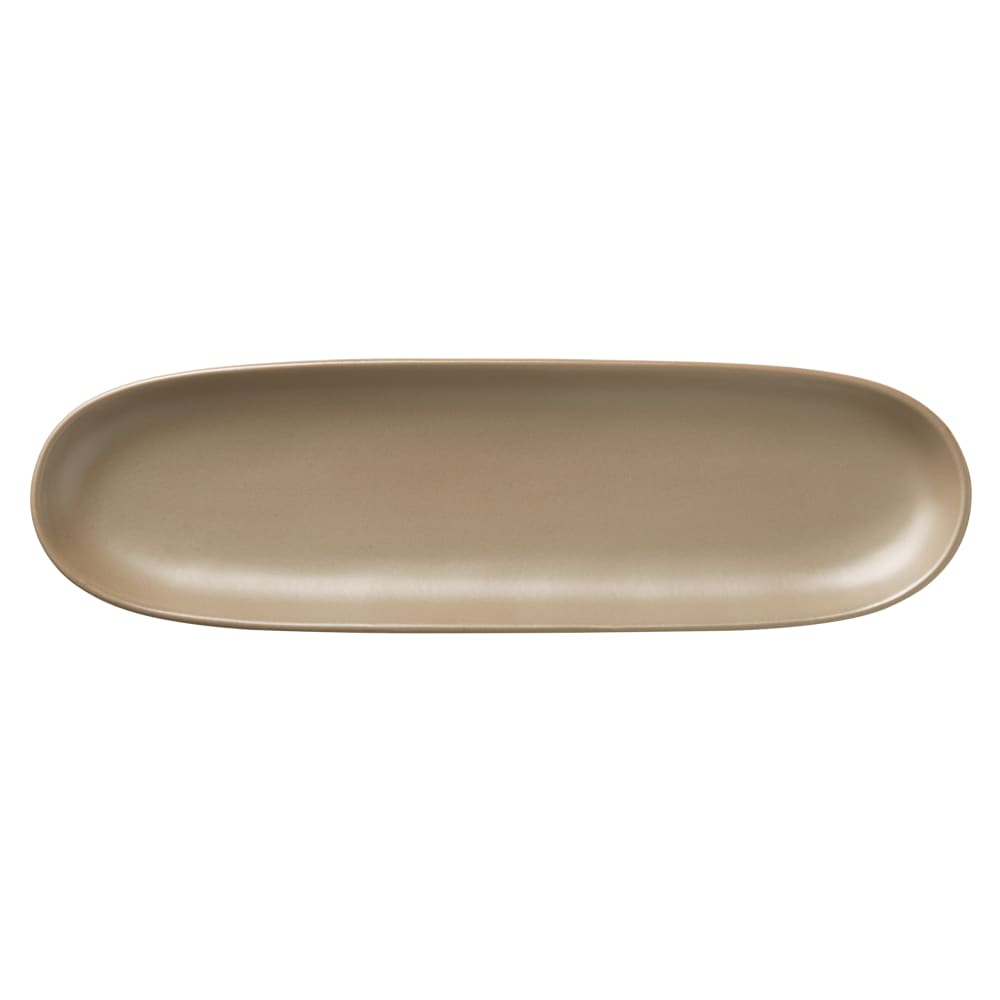 Libbey DRI-11-S 13 1/4" x 4" Oblong Driftstone Tray - Porcelain, Sand