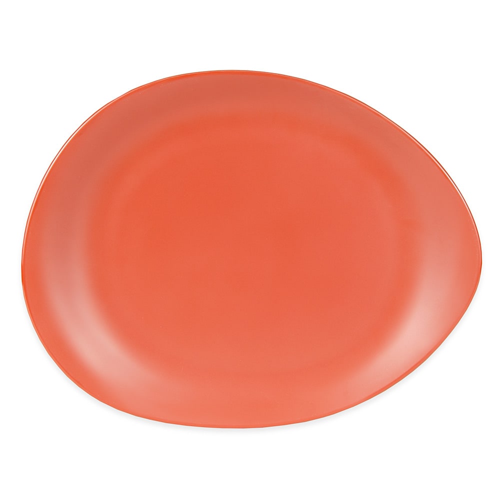 Libbey DRI-15-CME 14 1/8" x 11 1/4" Oval Driftstone Platter - Melamine, Clay
