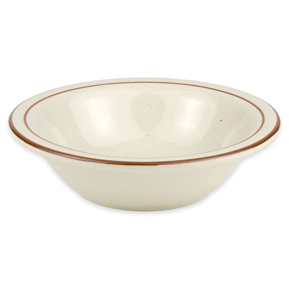 Libbey DSD-10 6 5/8" Round Desert Sand Grapefruit Bowl - Speckled, (2) Brown Bands