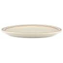 Libbey DSD-12 9 1/2" x 7 1/2" Oval Desert Sand Platter - Speckled, (2) Brown Bands thumbnail 2