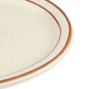 Libbey DSD-12 9 1/2" x 7 1/2" Oval Desert Sand Platter - Speckled, (2) Brown Bands thumbnail 5