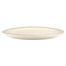 Libbey DSD-14 13 1/4" x 10 1/8" Oval Desert Sand Platter - Speckled, (2) Brown Bands thumbnail 2