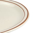 Libbey DSD-14 13 1/4" x 10 1/8" Oval Desert Sand Platter - Speckled, (2) Brown Bands thumbnail 5