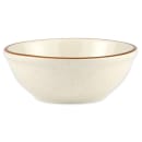 Libbey DSD-15 12 1/2 oz Round Desert Sand Oatmeal Bowl - Ceramic, Cream White w/ (1) Brown Band thumbnail 2