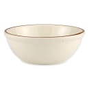 Libbey DSD-18 16 oz Round Desert Sand Oatmeal Bowl - Ceramic, Cream White w/ (1) Brown Band thumbnail 2