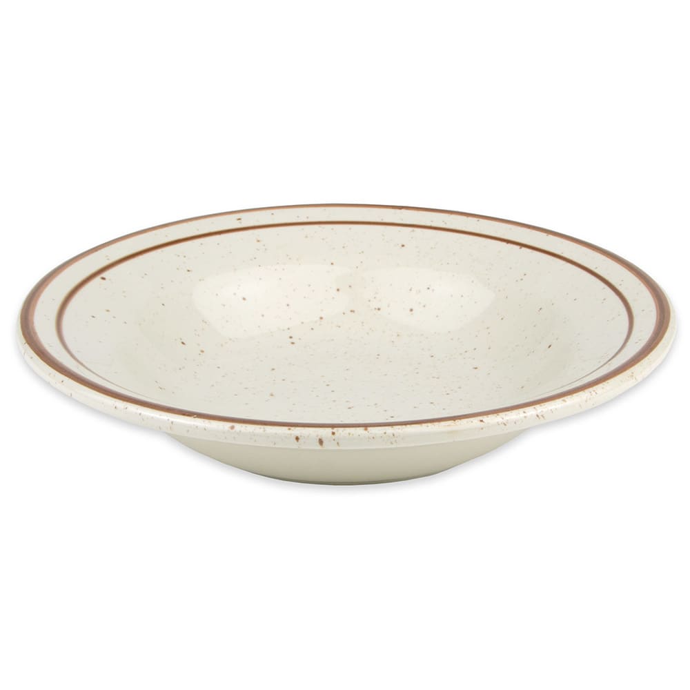 Libbey DSD-3 8 3/4" Round Desert Sand Soup Bowl - Speckled, (2) Brown Bands