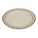 Libbey DSD-5 5 1/2" Round Desert Sand Plate - Speckled, (2) Brown Bands thumbnail 3
