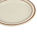 Libbey DSD-5 5 1/2" Round Desert Sand Plate - Speckled, (2) Brown Bands thumbnail 4
