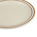 Libbey DSD-6 6 1/2" Round Desert Sand Plate - Speckled, (2) Brown Bands thumbnail 4