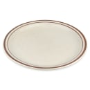 Libbey DSD-9 9 1/2" Round Desert Sand Plate - Speckled, (2) Brown Bands thumbnail 3