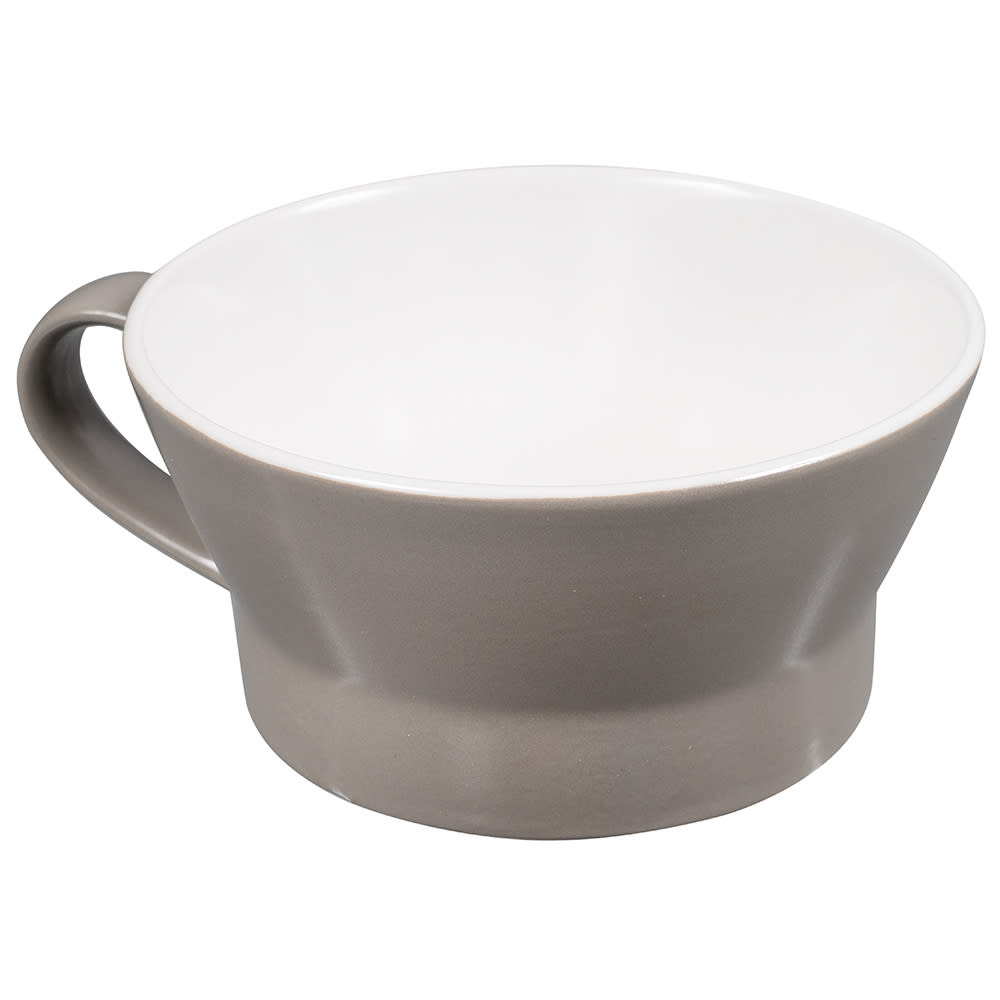 Libbey ENG-13-O 12 1/2 oz Round Englewood Handled Bowl/Mug - Porcelain, Olive