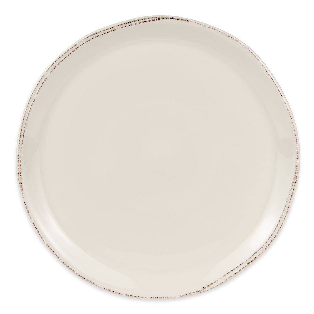 Libbey FH-527 13 1/2" Round Farmhouse Pizza Plate - Porcelain, Cream White