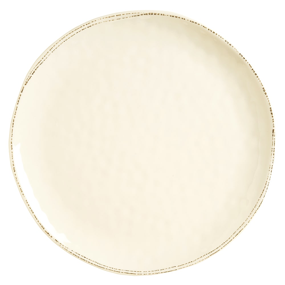 Libbey FH-570MEL 16" Round Farmhouse Platter - Melamine, Cream White