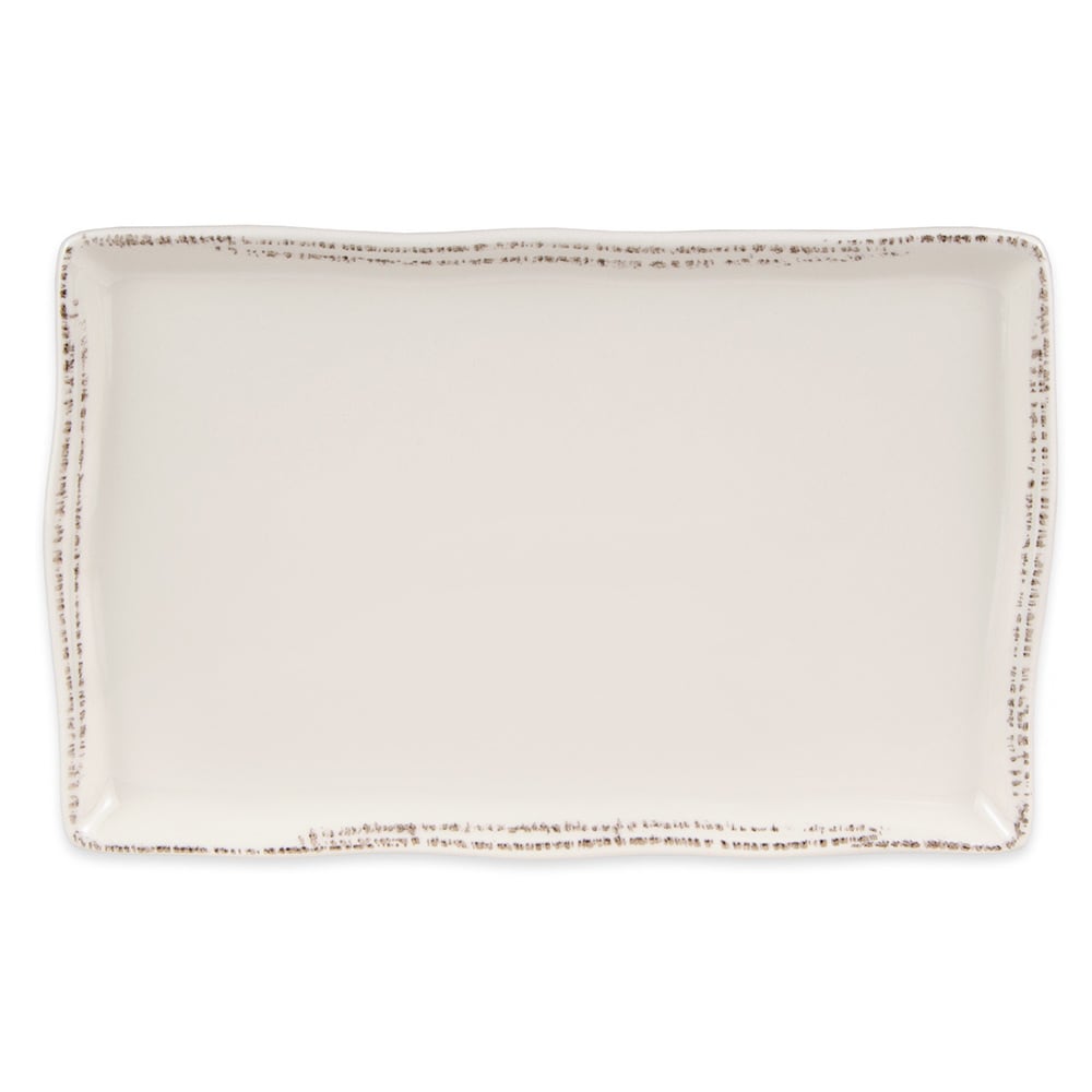 Libbey FH-711 Rectangular Farmhouse Tray - 7" x 11", Porcelain, Cream White