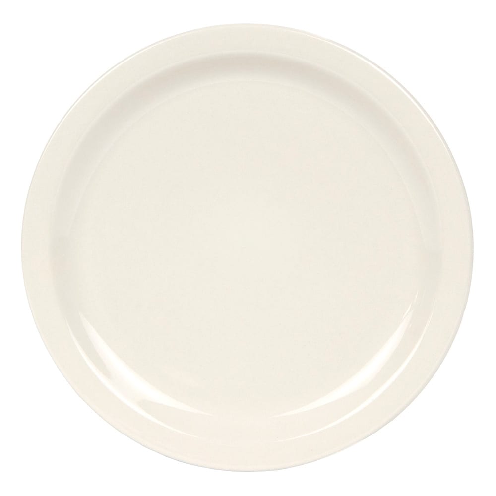 Libbey NR-16 10 1/2" Round Narrow Rim Plate - Stoneware, Kingsmen White