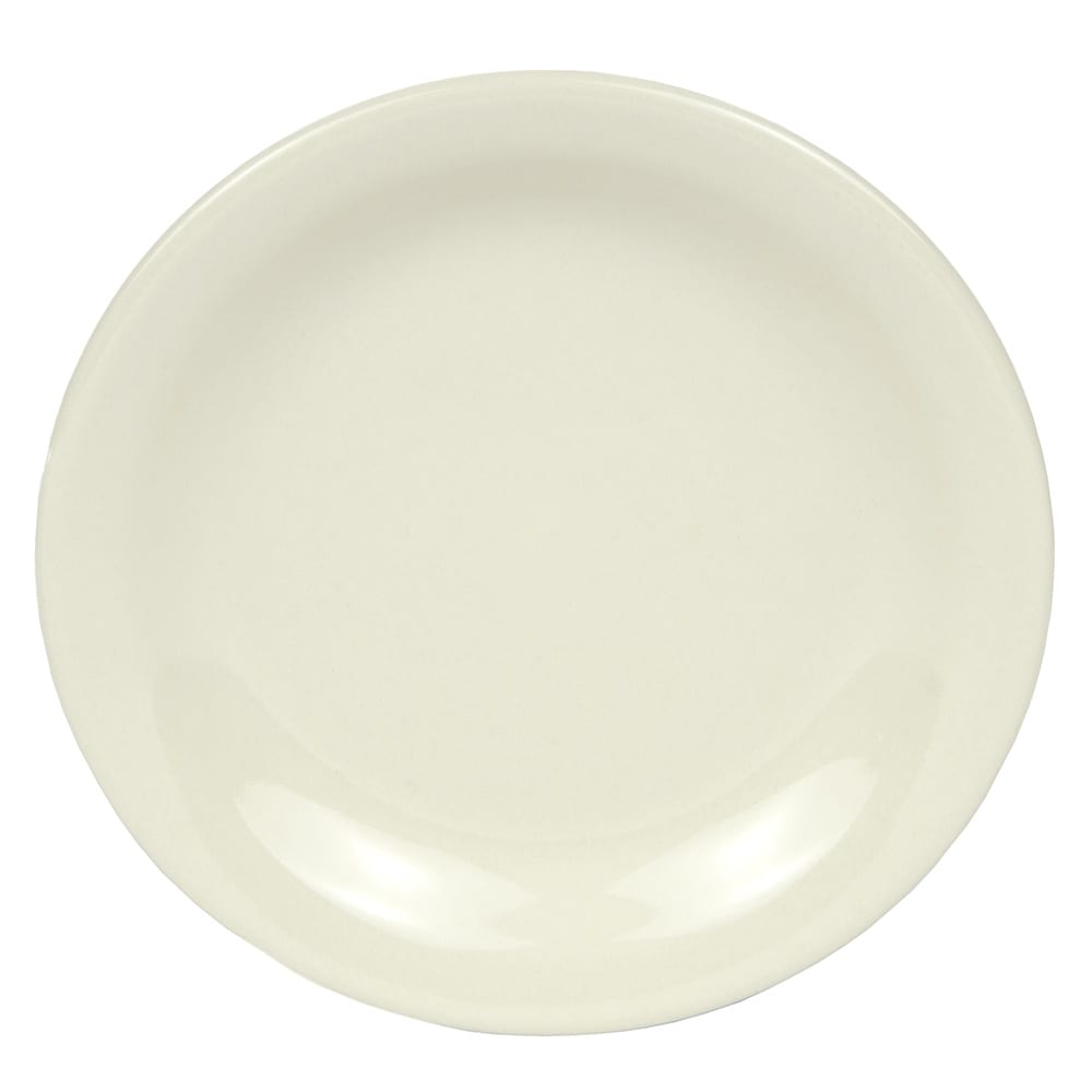 Libbey NR-6 6 1/2" Round Narrow Rim Plate - Stoneware, Kingsmen White