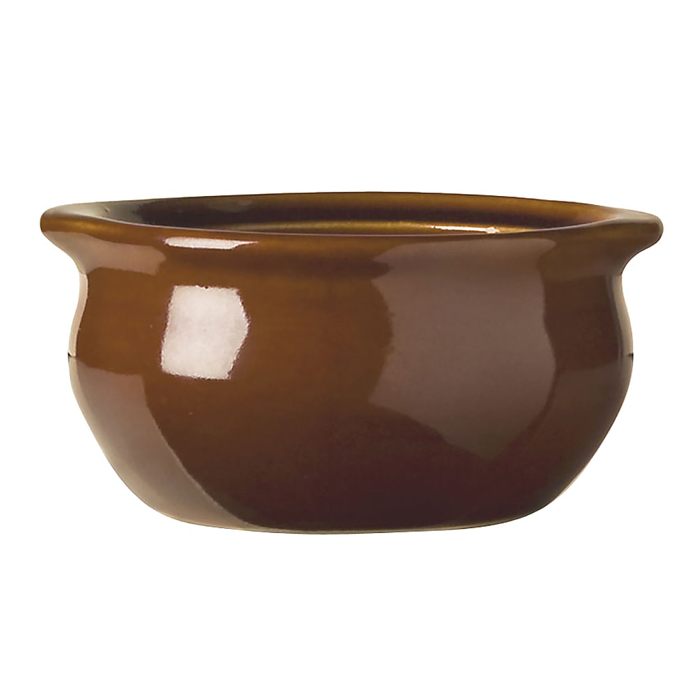 Libbey OSC-12 12 oz Bedrock Oven Soup Crock - China, Caramel